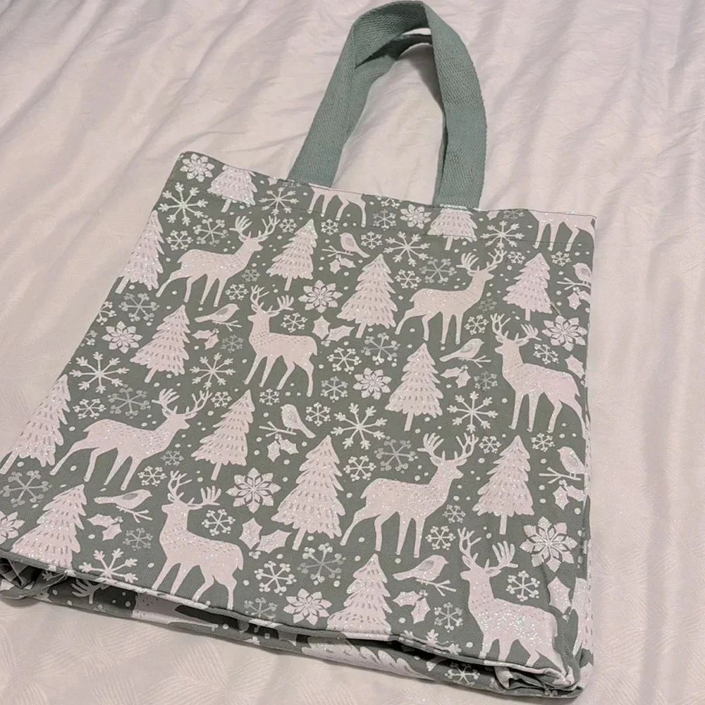 New Shimmer Mint Green Winter Tote Bag
